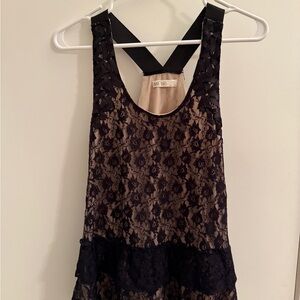 Black Lace Women's Peplum Blouse